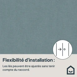 Discount GoodHome Papier peint vinyle intissé uni bleu vert L.53 x l.1005 cm Tille