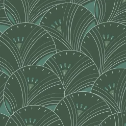 Online Lutece Papier peint vinyle intissé Villa Rosalie mat et satiné art déco vert l.1005 x l.53 cm