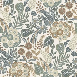 Grandeco Papier peint vinyle intissé fleuri Alice bleu L.1005 x l.53cm* Papier Peint Pour Chambre|Papier Peint