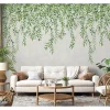 Best Lutèce Papier peint vinyle intissé Fidji greenery verdure vert sur fond blanc, 4 lés, L.1005 x l.53cm