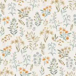 Grandeco Papier peint vinyle intissé fleuri beige, jaune L.53 x l.1005 cm Poésie* Papier Peint Fleuri|Papier Peint Pour Couloir