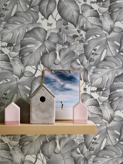 Sale GoodHome Papier peint vinyle intissé noir et blanc