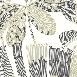 Lutece Papier peint vinyle intissé feuillage Symphonie vert, gris L.1005 x l.53cm Lutèce* Papier Peint Noir Et Blanc