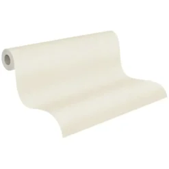 A.S. Creation Papier peint vinyle intissé uni beige ivoire mat L.1005 x l. 53 cm As Creation Antigua* Papier Peint Pour Couloir|Papier Peint Uni