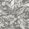 Clearance Lutece Papier peint vinyle intissé Villa Rosalie mat et satiné fleurs gris, noir, blanc l.1005 x l.53 cm