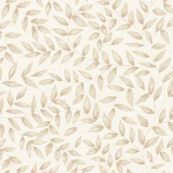 New Grandeco Papier peint vinyle intissé feuillage Jessy beige taupe L.1005 x l.53cm