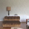 Grandeco Papier peint vinyle intissé feuillage Omura doré, blanc L.1005 x l.53cm* Papier Peint Naturel Et Tropical|Papier Peint Pour Couloir