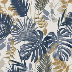 Discount GoodHome Papier peint vinyle sur intissé Ferula bleu