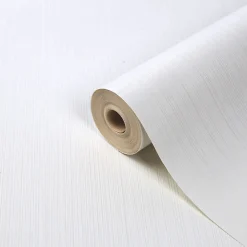 GoodHome Papier peint vinyle sur intissé Pyrola blanc* Papier Peint À Peindre