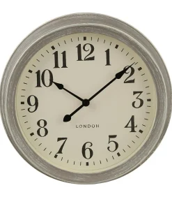 Atmosphera Pendule murale look Gris Brossé D 35 cm* Horloge