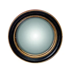 Chehoma Petit miroir convexe noir doré 19cm* Miroir|Miroir