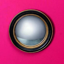 Chehoma Petit miroir convexe noir doré 19cm* Miroir|Miroir