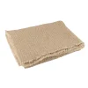 Best J-Line Plaid à bords effilochés en polyester beige 180x130cm