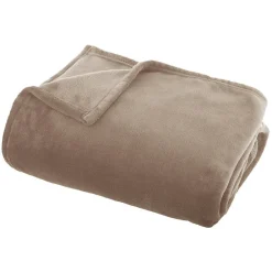 Atmosphera Créateur D'Intérieur Plaid - flanelle - beige - 130x180 cm - Atmosphera* Plaid Canapé|Plaid