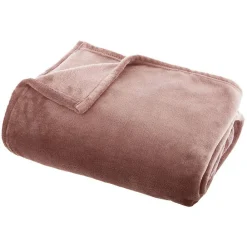 Atmosphera Créateur D'Intérieur Plaid - flanelle - rose - 125x150 cm - Atmosphera* Plaid Canapé|Plaid