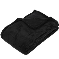 Atmosphera Créateur D'Intérieur Plaid - microfibre - noir - 125x150 cm - Atmosphera* Plaid Canapé