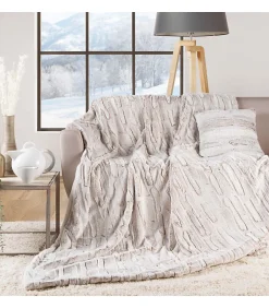 Sale Douceur D'Intérieur PLAID 180 x 220 CM IMITATION FOURRURE,SHERPA LYNX - 180x220cm - Beige