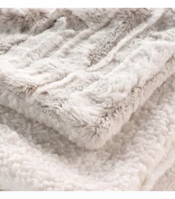 Sale Douceur D'Intérieur PLAID 180 x 220 CM IMITATION FOURRURE,SHERPA LYNX - 180x220cm - Beige