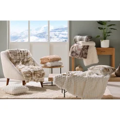 Clearance Douceur D'Intérieur Plaid 180 x 220 cm Imitation Fourrure Mouton Écru