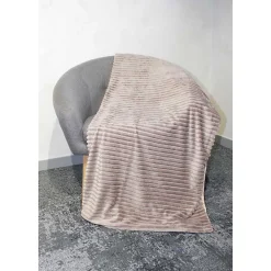 Best Meubletmoi Plaid 165 x 125 cm marron glacé en velours côtelé doux - BOREAL