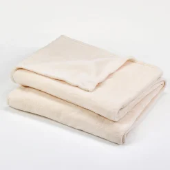 Clearance GoodHome Plaid beige ivoire 150 x 180 cm , Lulu