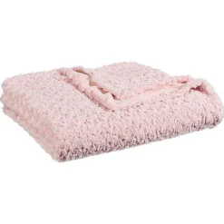 Atmosphera Créateur D'Intérieur Plaid Bouclette fausse fourrure - rose 180x230 cm - Atmosphera* Plaid Canapé|Plaid