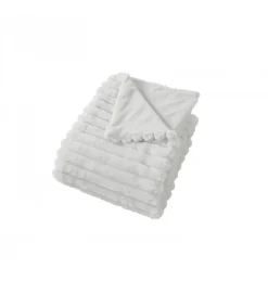 Enjoy Home Plaid côtelé blanc effet fourrure Matisse - 125x150cm - Blanc* Plaid Fourrure