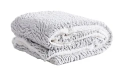 Best Deko & Co Plaid effet fourrure gris polaire L.220 x l.200cm Deco&co
