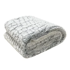 Discount Deko & Co Plaid effet fourrure motif serpent gris L.160 x l.130cm Deco&co