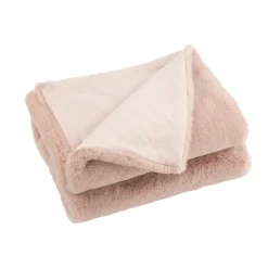 Discount J-Line Plaid en polyester rose clair 180x130cm