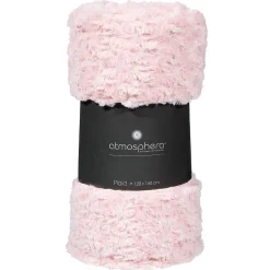 Atmosphera Créateur D'Intérieur Plaid fausse fourrure bouclée - rose 120x160 cm - Atmosphera* Plaid