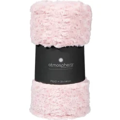 Atmosphera Créateur D'Intérieur Plaid fausse fourrure bouclée - rose 120x160 cm - Atmosphera* Plaid