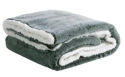 Hot Deko&Co Plaid fausse fourrure vert 200x220