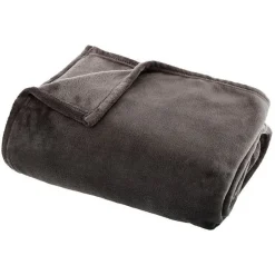 Atmosphera Plaid flanelle 125 x 150 cm gris foncé* Plaid Polaire