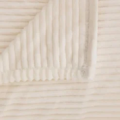 Atmosphera Créateur D'Intérieur Plaid flanelle côtelé Arum ivoire 240x220cm - Atmosphera* Plaid