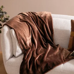 Atmosphera Créateur D'Intérieur Plaid flanelle Cuddly marron 130x180cm - Atmosphera* Plaid