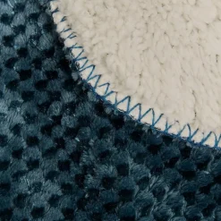 Atmosphera Créateur D'Intérieur Plaid flanelle effet sherpa Lyno bleu 170x130cm - Atmosphera* Plaid Canapé