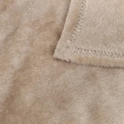 Atmosphera Créateur D'Intérieur Plaid flanelle Ollis beige lin 260x240cm - Atmosphera* Plaid Canapé|Plaid