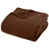 Atmosphera Créateur D'Intérieur Plaid flanelle Ollis marron tonka 230x180cm - Atmosphera* Plaid