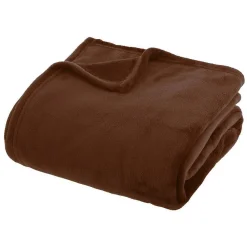 Atmosphera Créateur D'Intérieur Plaid flanelle Ollis marron tonka 230x180cm - Atmosphera* Plaid