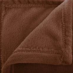 Atmosphera Créateur D'Intérieur Plaid flanelle Ollis marron tonka 230x180cm - Atmosphera* Plaid