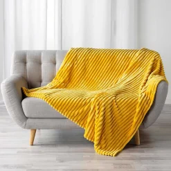 Online Paris Prix Plaid Flanelle Uni "Kalie" 125x150cm Jaune