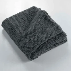 Outlet Paris Prix Plaid Imitation Fourrure "Icerberg" 180x220cm Anthracite
