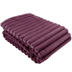 Outlet Deko&Co Plaid imitation fourrure côtelé ALBA 130x160