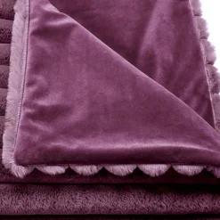 Outlet Deko&Co Plaid imitation fourrure côtelé ALBA 130x160
