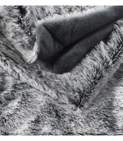 Clearance Douceur D'Intérieur PLAID IMITATION FOURRURE ANTARTIC GRIS - 125x150cm - Gris