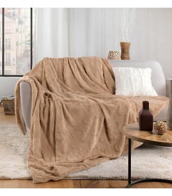Best Douceur D'Intérieur PLAID IMITATION FOURRURE FOXY SABLE - 180x220cm - Sable