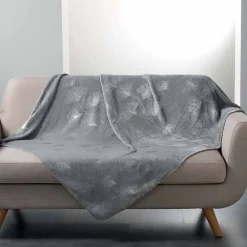 Sale Paris Prix Plaid Imprimé "Bloomy" 125x150cm Gris