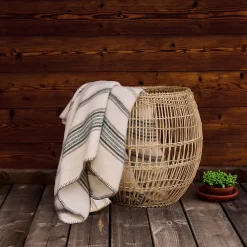 Toison d'Or Plaid laine et mohair à rayure (180x240 cm - Vert sapin)* Plaid Canapé