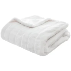 Atmosphera Créateur D'Intérieur Plaid Manoir fausse fourrure - blanc 120x160 cm - Atmosphera* Plaid Canapé|Plaid